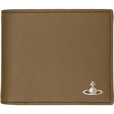 Vivienne Westwood Khaki Billfold Wallet In Brown