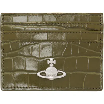 Vivienne Westwood Khaki Flat Card Holder In M404 Khaki