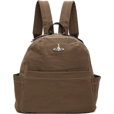 Vivienne Westwood Khaki George Medium Backpack In Brown