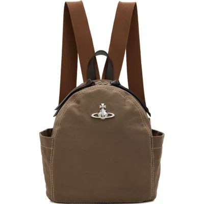 Vivienne Westwood Khaki George Small Backpack In Brown