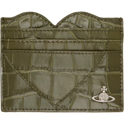 Vivienne Westwood Khaki Heart Card Holder In M404 Khaki