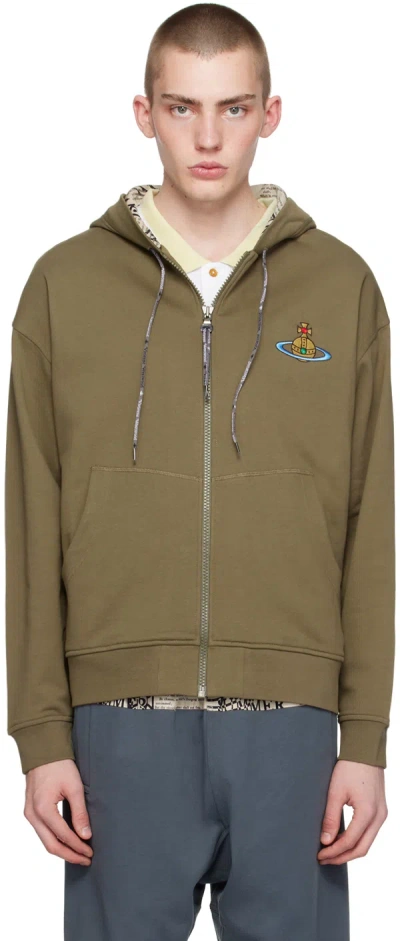 Vivienne Westwood Khaki Rugged Hoodie In Olive