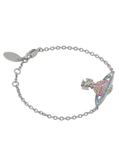 Vivienne Westwood Kika Crystal-embellished Orb Bracelet In Orange