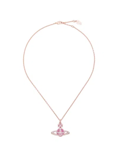 Vivienne Westwood Kika-pendant Crystal Necklace In Pink