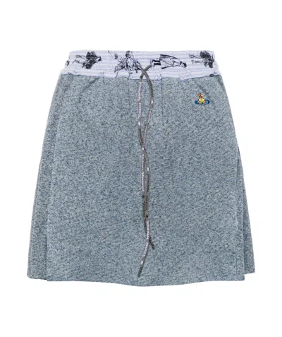 Vivienne Westwood Kilt Bea Orb-embroidered Mini Skirt In Gray