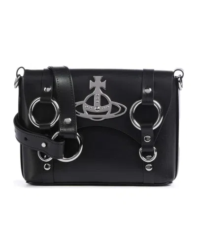 Vivienne Westwood Kim Flip Shoulder Bag In Black
