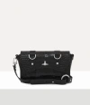 Vivienne Westwood Kimmy Crossbody Emboss Croc Leather Black In Black