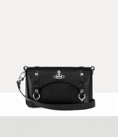 Vivienne Westwood Kimmy Crossbody Mini Croc-embos Db Black