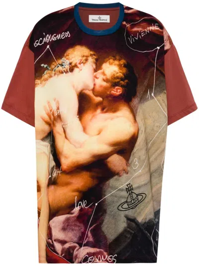 Vivienne Westwood Kiss Print Cotton Over T-shirt In Multicolor