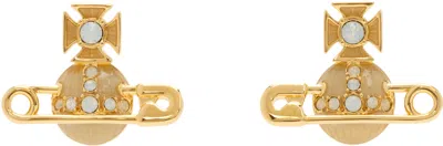 Vivienne Westwood Crystal Orb Earrings In Gold