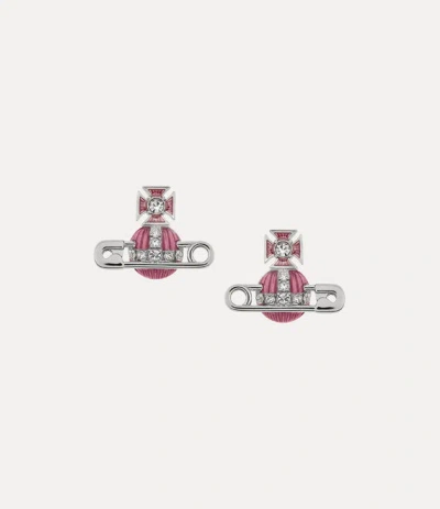 Vivienne Westwood Kitty Earrings Platinum-white-crystal-light-rose-enamel Platinum-white-crystal-light-rose-enamel Wom