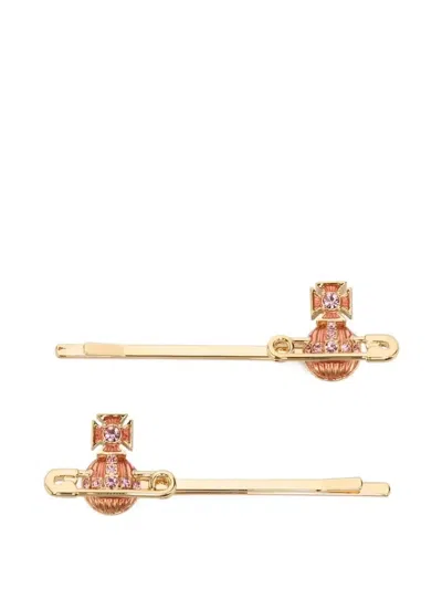 Vivienne Westwood Kitty Hair Clips In Multicolor