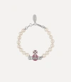 Vivienne Westwood Kitty Pearl Bracelet Platinum-white-crystal-light-rose-enamel Platinum-white-crystal-light-rose-enam