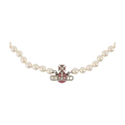 Vivienne Westwood Kitty Pearl Necklace In Neutral