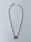 Vivienne Westwood Kitty Pearl Necklace In Silver