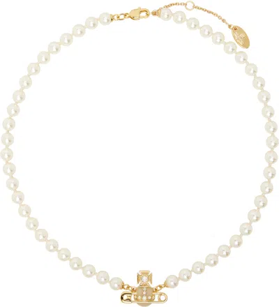 Vivienne Westwood Kitty Pearl Necklace In White