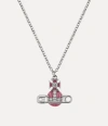 Vivienne Westwood Kitty Pendant Necklace Platinum-white-crystal-light-rose-enamel Platinum-white-crystal-light-rose-en