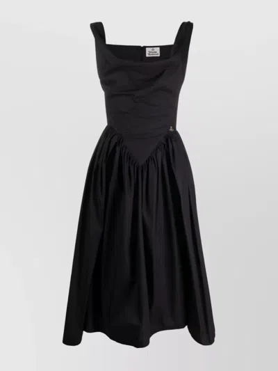 Vivienne Westwood Asymmetrical Midi Dress In Black