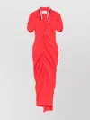 Vivienne Westwood Pulling Ruched Asymmetric Cotton Midi Dress