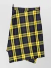 Vivienne Westwood Knee Length Plaid Skirt With Asymmetric Hem In Yellow