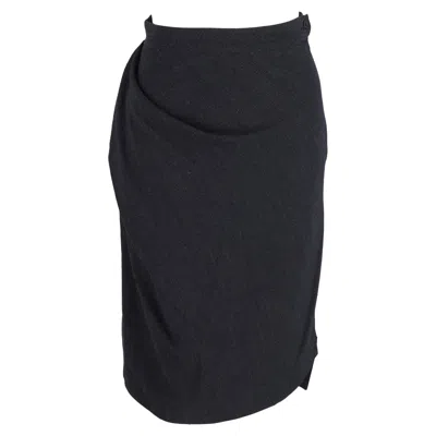 Vivienne Westwood Knee-length Skirt In Grey Wool In Black