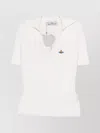 Vivienne Westwood Knit Ribbed V-neck Short Sleeves Top In White