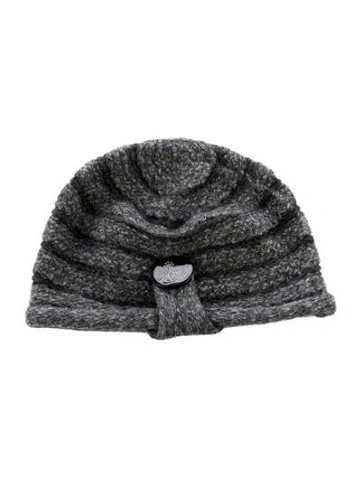 Pre-owned Vivienne Westwood Knit Striped Beanie In Gray