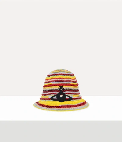 Vivienne Westwood Knitted Bucket Hat Crochet Cotton Multicolour Os-u Unisex