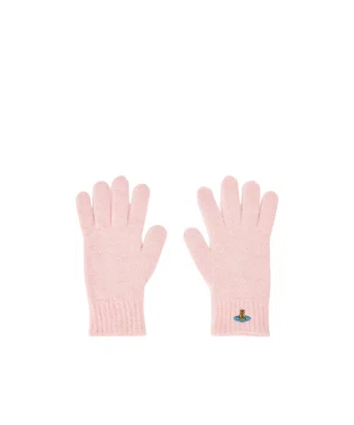 Vivienne Westwood Knitted Five-finger Gloves In Pink