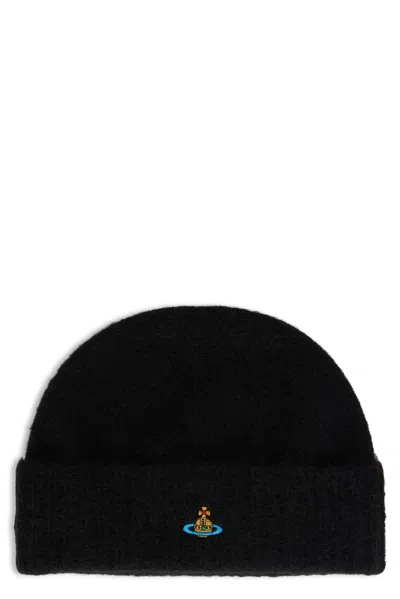 Vivienne Westwood Knitted Hat In Black