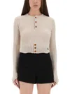 Vivienne Westwood Cropped Knitted Top Combining Cotton And Cashmere In Neutral