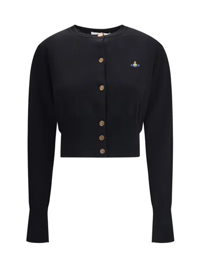 Vivienne Westwood Bea Knit Cropped Cardigan In Black