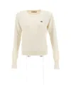 Vivienne Westwood Bea Logo Cotton & Cashmere Sweater In Cream