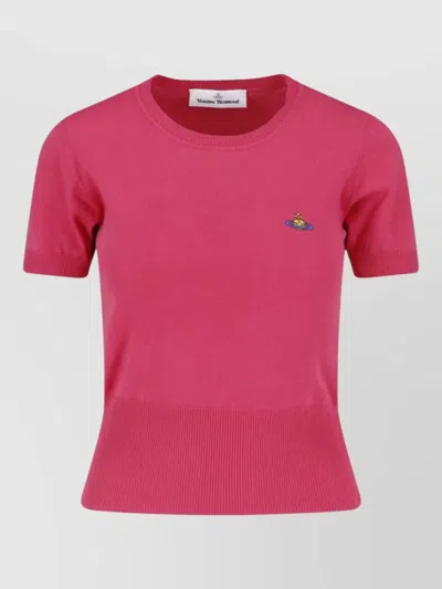 Vivienne Westwood Knitwear Top Short Sleeves Crew Neck In Pink