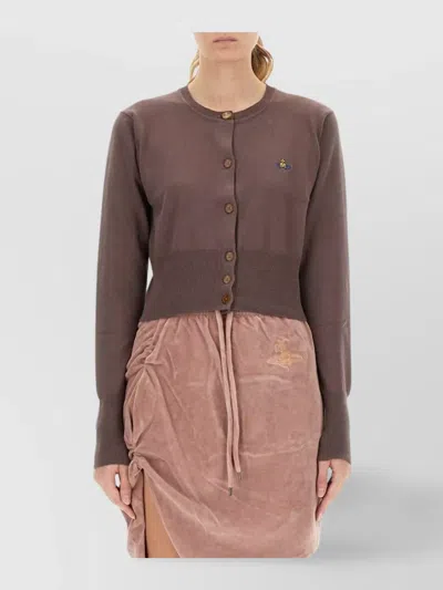 Vivienne Westwood Knitwear With Crew Neck And Ribbed Hem In Brown