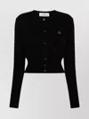 Vivienne Westwood Orb-embroidered Cropped Cardigan In Black