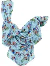 Vivienne Westwood 'floral Lace Corset' Top In Blau