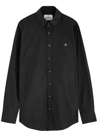 Vivienne Westwood Krall Logo-embroidered Cotton Shirt In Black