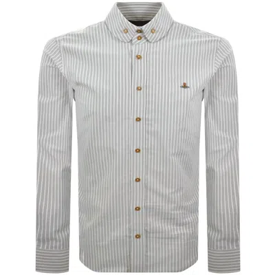 Vivienne Westwood Krall Long Sleeved Shirt Green In White