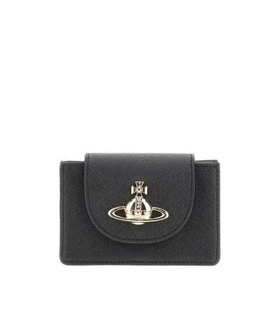 Vivienne Westwood Label Card Holder In Black