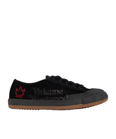 Vivienne Westwood Lace-up Low-cut Casual Shoes In Black