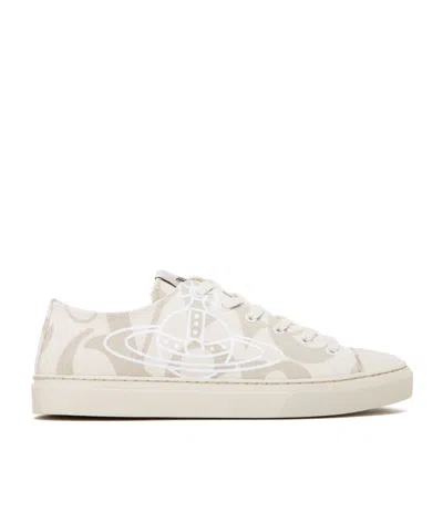 Vivienne Westwood Lace-up Low-cut Casual Shoes In White