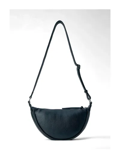 Vivienne Westwood Half-moon Leather Shoulder Bag In Black