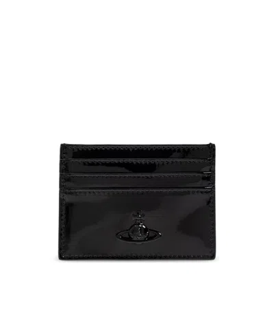 Vivienne Westwood Lacquered Card Case In Black