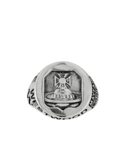 Vivienne Westwood Lancelot Chevalier Ring In Gray