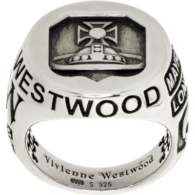 Vivienne Westwood Lancelot Chevalier Ring In Silver