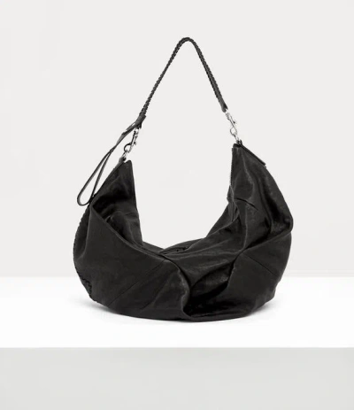 Vivienne Westwood Large Agnes Shoulder Bag Supple Leather Black