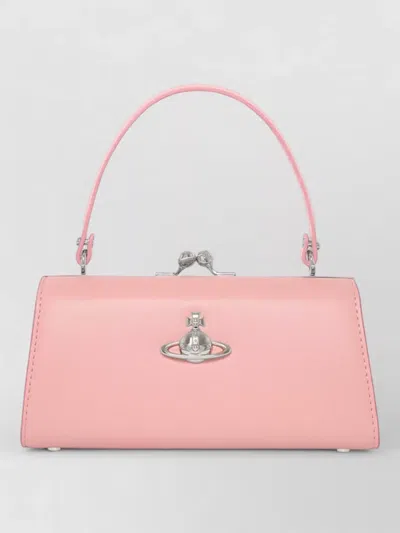 Vivienne Westwood Large Frame Tote Bag Structured Top Handle In Pink
