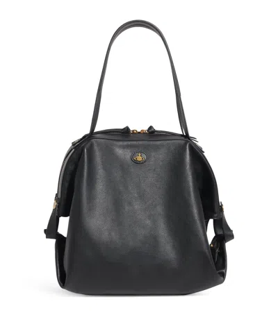 Vivienne Westwood Large Leather Mara Holdall In Black