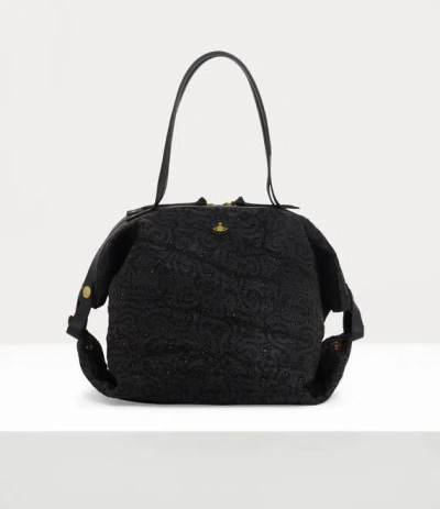 Vivienne Westwood Large Mara Holdall Lacy Leather Black